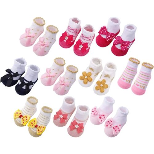 Toptim Newborn Baby-girls Socks and Bow Infant Toddler Ankle Socks
