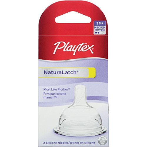 Playtex NaturaLatchNipple, Medium Flow, 2-Count