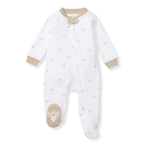 Burt's Bees Baby Boys' Organic Cotton Loose Fit Sleep and Play One-Piece Zip Front Footed Pajamas