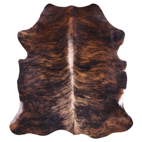 Brindle Natural Cowhide Rug - Medium 6'3"H x 6'2"W – Cowhide Shop