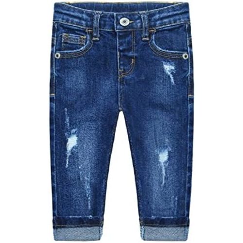 KIDSCOOL SPACE Baby Girl Boy Jeans,Little Kid Elastic Band Inside Ripped Denim Jeans Pants