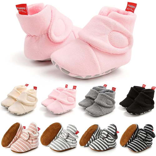 Baby Booties Infant Newborn Boys Girls Slippers Warm Crib Sock Shoes Indoor First Walker Prewalker