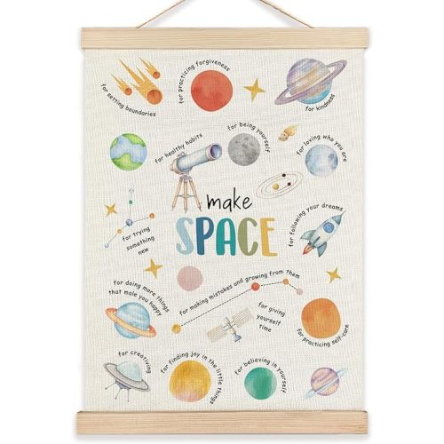 RYYCDOI Mental Health Wall Decor, Make Space Coping Skills Mental Health Wall Art Poster, Growth Mindset Poster Wall Decor for Counselor Office Therapy Office Calming Corner, 12x16 Inches