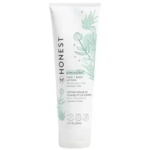The Honest Company Hydrating Face + Body Lotion | Fast Absorbing, Naturally Derived, Hypoallergenic | Fragrance Free Sensitive, 8.5 fl oz
