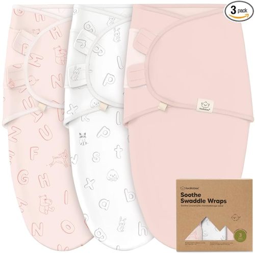 3-Pack Organic Baby Swaddle Sleep Sacks - Swaddles for Newborns, Infant 0-3 Months, Baby Girls, Boys, Soft & Snug Newborn Sleep Sack, Nursery Swaddling Blankets (Abc Land Rose, OS)
