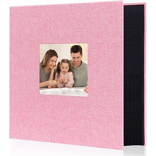 Artmag Fabric Photo Album 4x6 1000 Large Capacity for Family Wedding Anniversary Linen Album Holds 1000 Horizontal and Vertical Photos (1000 Pockets, Pink)
