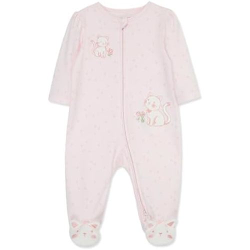 Little Me Clothes for Baby Girls' 100% Cotton Scratch-Free Tag Footie Sleeper, Preemie to 9 Months