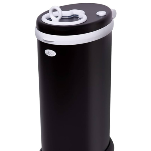 Ubbi Steel Diaper Pail, Odor Locking, No Special Bag Required, Award-Winning, Registry Must-Have, Matte Black