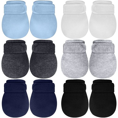 Newcotte Adjustable Baby Mittens No Scratch Newborn Cotton Breathable Gloves Warm Baby Mitts for Boys