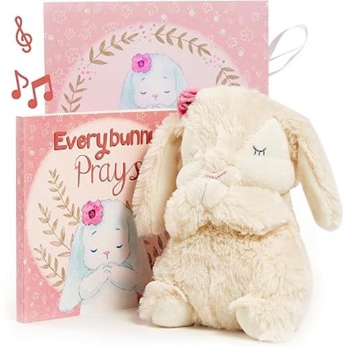 Tickle & Main Everybunny Prays The Praying Musical Bunny, Ideal Baptism & Holiday Gifts for Girls, Babies & Toddlers on Christmas & Thanksgiving (Pink, 7 in)