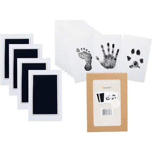 Pearhead Clean-Touch Ink Pad 4-Pack, Baby Handprint or Footprint Clean-Touch Inkless Ink Pad Kit, Ink Pad for Cat or Dog Pawprints, Baby and Pet Keepsake Ink Pads, Set of 4