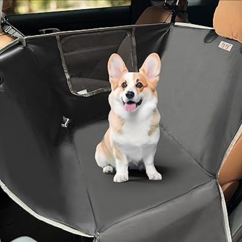 njnj Dog Car Seat Cover for Back Seat - Waterproof Dog Half Hammock for Cars,Scratchproof Pet Backseat Protector,Perdurable,Non-Slip Booster Seat for Small,Medium and Large Dogs