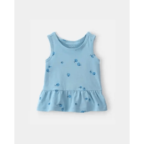 Baby Girl Blueberry Peplum Tank Top - Blue | Carter's - 12M