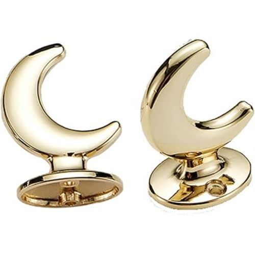2 Pack Robe Hook Wall Mounted Coat Hooks Moon Shape for Hanging Coats Bags Hats Towels