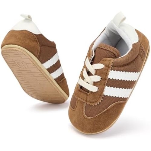BACSAC Baby Shoes for Boys Girls Non Slip Low Top Infant Walking Shoes Breathable Comfort Toddler Walker Shoes Pull On Newborn Baby Sneakers 3 6 9 12 Months