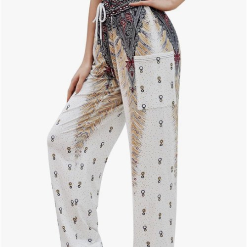 QIANXIZHAN Women's Harem Pants, Hippie Palazzo Pants Boho Joggers Yoga Clothes with Pockets