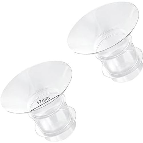 Loveishere 17mm Flange Inserts Compatible with Medela/Willow/TSRETE/Momcozy S9 S10 S12/ Willow Wearable Cups & Spectra S1 S2, 24mm Breast Pump Shields Reduce Nipple Tunnel Down to 17mm, 2pcs