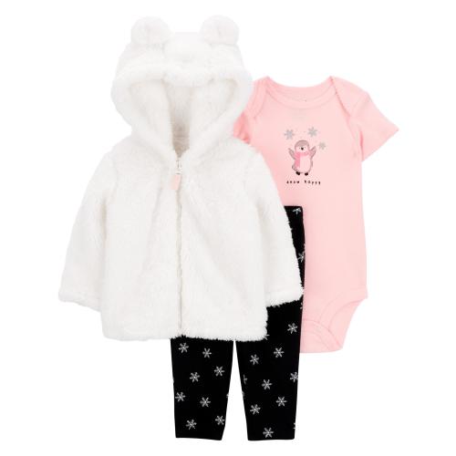 Carter's Child of Mine Baby Girl Cardigan Outfit Set, 3-Piece, Sizes 0/3-24 Months
