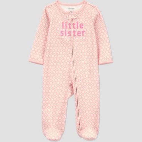 Carter's Just One You®️ Baby Girls' Floral Little Sister Sleep N' Play - Light Pink 9M