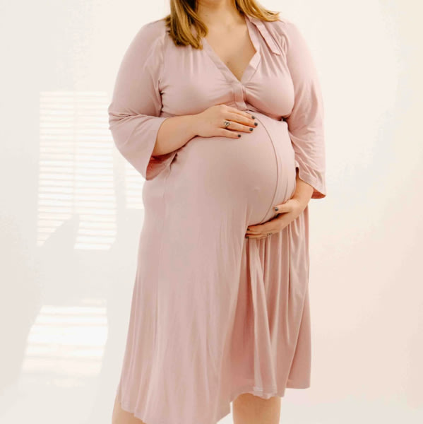 Lila Labor & Postpartum Gown in Mauve