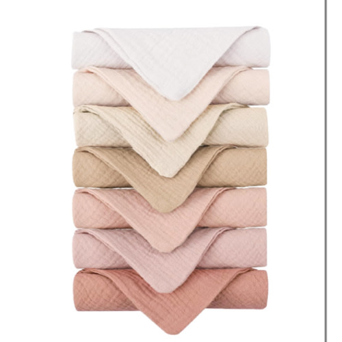 Konssy Baby Muslin Washcloths 7-Pack, 100% Cotton Baby Bath Washcloths, Soft & Absorbent Wash Cloths and Burp Cloths for Newborn Kids Girls & Boys, 11x11 inches