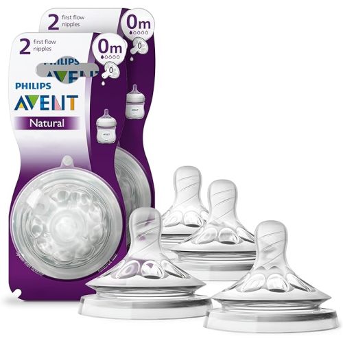 Philips Avent Natural First Flow Nipple, 4 Pack, SCF657/43