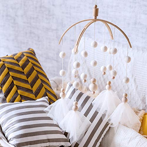 Baby Mobile 100% Felt Ball Bed Bell Mobile Crib Jewelry Creative Pendant Toy Wooden Wind Chime Nursery Decoration