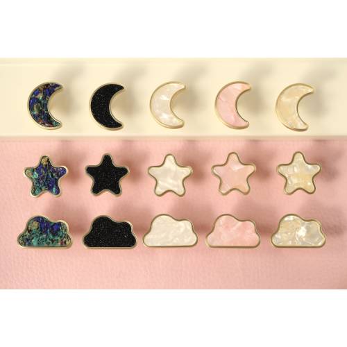 Star Moon clouds Cabinet Knobs, Nursery room knobs Drawer handle pull Wardrobe handle Pulls, Dresser Knobs Handles, DIY Furniture hardware