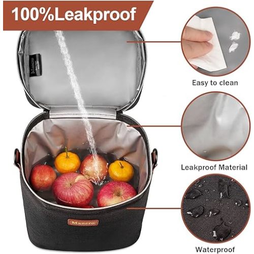 Mancro Breastmilk Cooler Bag with Ice Pack, Fits 6 Baby Bottles Up to 9 Ounce Insulated Baby Bottle Bag, Breast Milk Cooler on The go with Strap, Bottle Storage Bag for Nursing Mom Daycare, Black