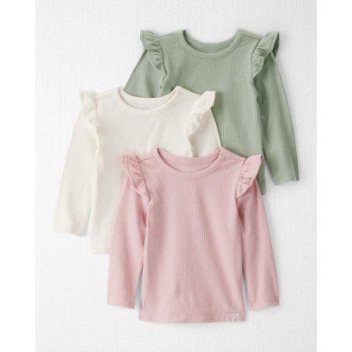 Baby Girl 3-Pack Organic Cotton Ribbed Tees - Little Planet | Carter's