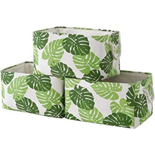 Tegance Storage Baskets Bins for Organizing, Foldable Sturdy Fabric Basket W/Handles, Large Rectangular Decorative Storage Basket for Shelves Nursery Closet Toy Blanket (3 Pack 15.7x11.8x8.3)…