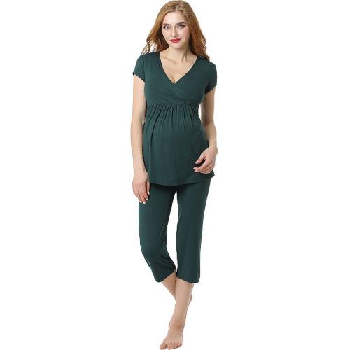 Maternity Pokkori Daily Essential Pajama Top & Pajama Capri Set