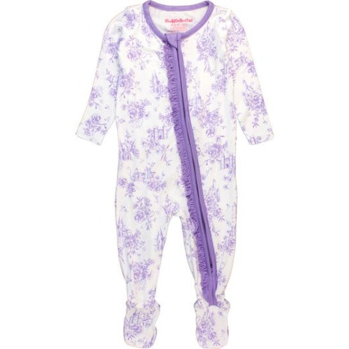 Castle Toile Ruffle Convertible Zip Footie