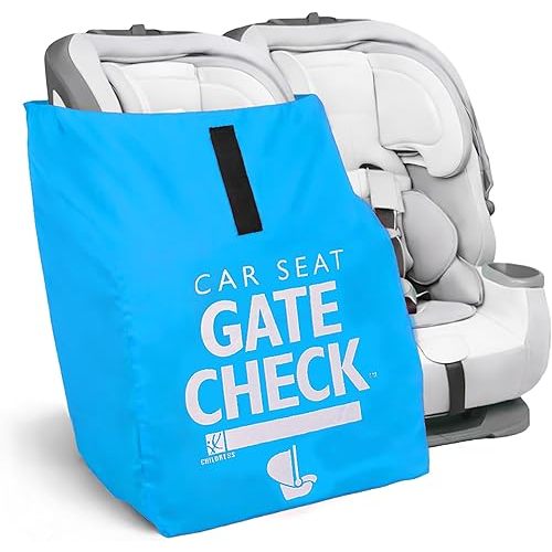 J.L. Childress Gate Check Bag for Car Seats & Infant Carriers, Neon Blue