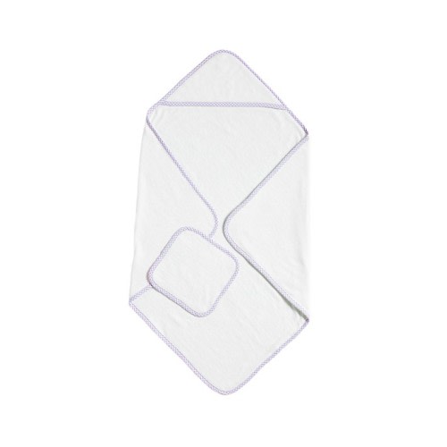 Gingham Baby Hooded Towel & Washcloths Set