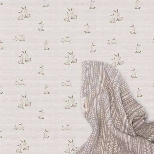 Avery Organic Cotton Fitted Crib Sheet (Bunny) - Crane Baby