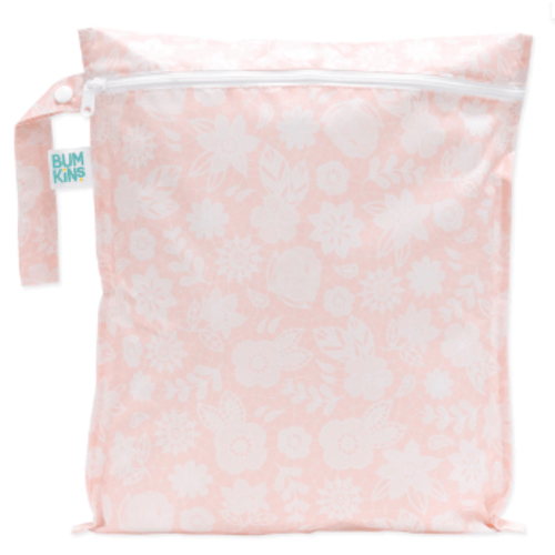 Soft Pink Lace-Print Wet Bag For Swimsuits, Diapers & More! | Bumkins