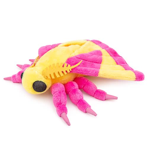 FRANKIEZHOU Realistic Rosy Maple Moth Plush Animal - Rose Color 10 Inch, Soft Moth Stuffed Toy, Girls Toy, for Kids, Baby Gift,Home Decor, Cuddle Toy