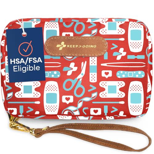 KeepGoing Travel First Aid Kit for Kids – 130 Pc. Small First Aid Kit for Car, Home, Purse, Diaper Bag & Backpack with Latex-Free Bandages - Mini First Aid Kit Travel Size TSA-Approved