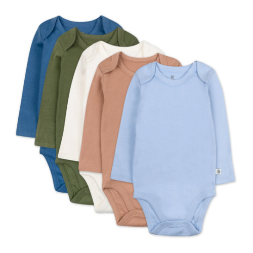 5-Pack Organic Cotton Long Sleeve Bodysuits | Honest Baby Clothing