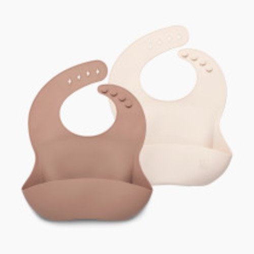 AEIOU Bib (2 Pack) - Clay/Oat Milk