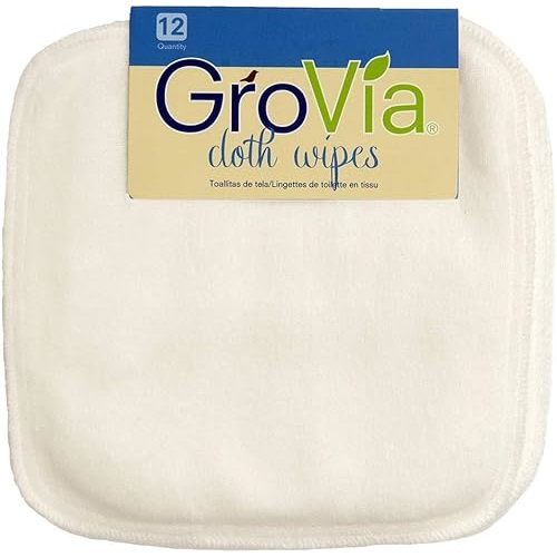GroVia Reusable Cloth Diapering Wipes, 12 Count