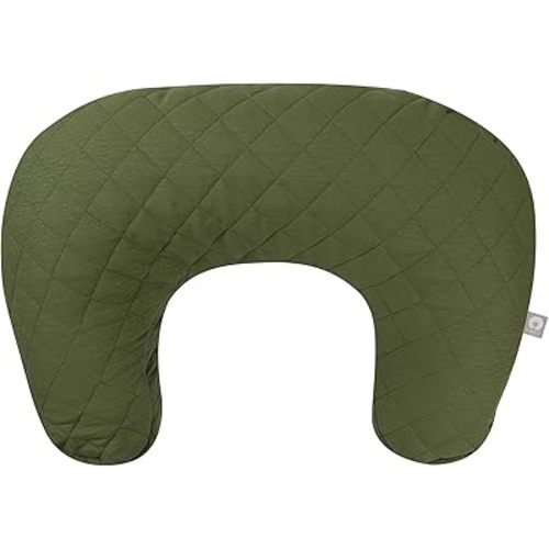 Boppy Nursing Pillow with Luxe Fabric Cover, Quilted Moss, Larger, More Supportive Pillow for Breastfeeding and Bottle Feeding; Firmer and Higher Than Original, w/Premium Cover; JPMA Certified