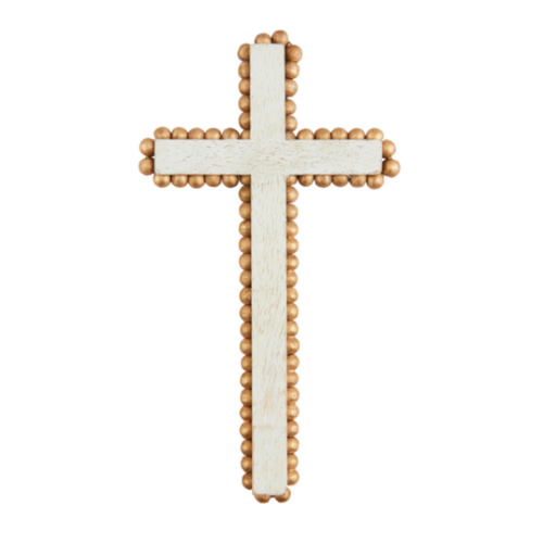 Medium Gold Bead Cross | Mud Pie