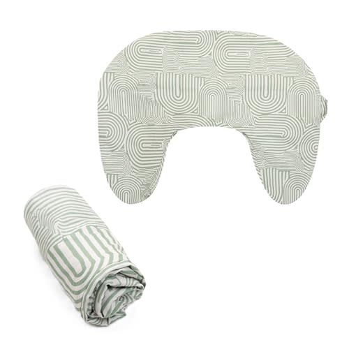 Boppy Nursing Pillow Cover, Sage Green Retro Arches, Single Cover, Easy-On Slipcover with Extra Soft 100% Polyester Microfiber Fabric for The Redesigned Boppy Nursing Pillow