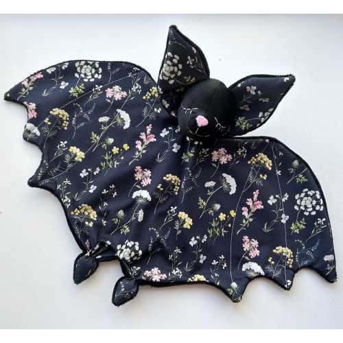 Personolized Baby Bat lovey blanket, bat plush for baby shower gift