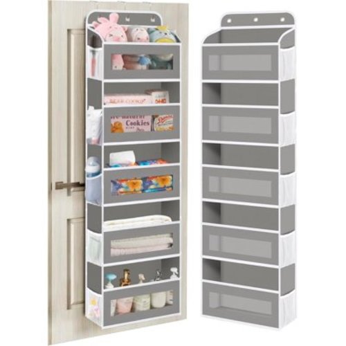 Over The Door Organizer, 5 Shelves Closet Door Hanging Organizer with 10 Mesh Pockets, Stuffed Animal Storage for Nursery, Baby Essentials, Dorm Room Essentials for Girls