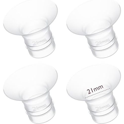 Momcozy Flange Insert 21mm Compatible with 24mm Flange/Shield of Most Pumps, Insert for Breast Pump Replacement Accessories, 4PCS 21mm