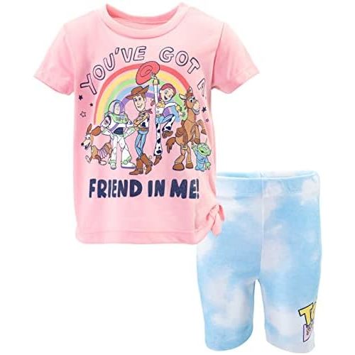 Disney Moana Winnie The Pooh Lion King Pixar Toy Story Lilo & Stitch T-Shirt & Shorts Outfit Set Little Kid to Big Kid