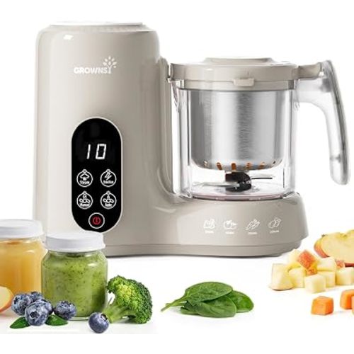 Grownsy Baby Food Maker with Stainless Steel Steam Basket,Steamer & Blender